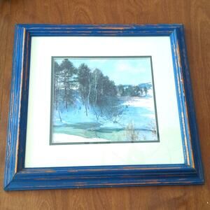WL Metcalf Custom Framed Fine Art Thawing Brook Print Wall Hanging Picture